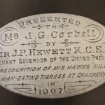 A plaque presented to Corbett on killing the Champawat maneater