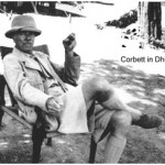 Corbett relaxing at his camp in Dhikala